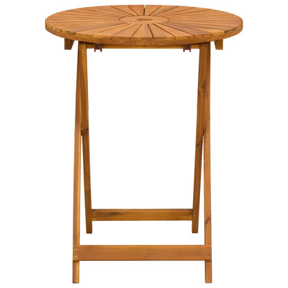 Folding Garden Table Natural Ø60 x 75 cm Solid Acacia Wood