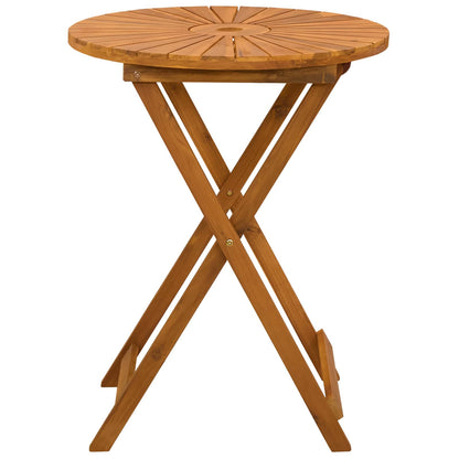 Folding Garden Table Natural Ø60 x 75 cm Solid Acacia Wood