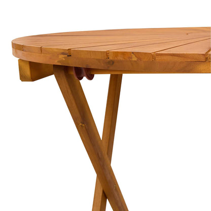 Folding Garden Table Natural Ø70 x 75 cm Solid Acacia Wood