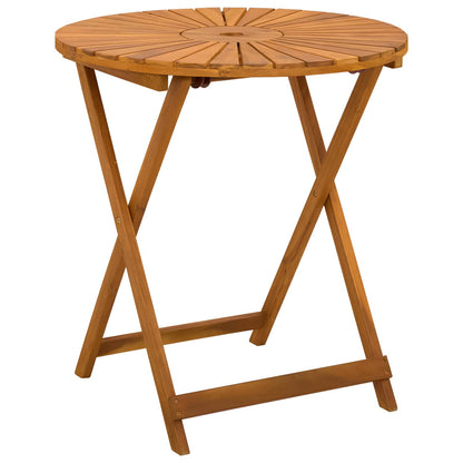 Folding Garden Table Natural Ø70 x 75 cm Solid Acacia Wood