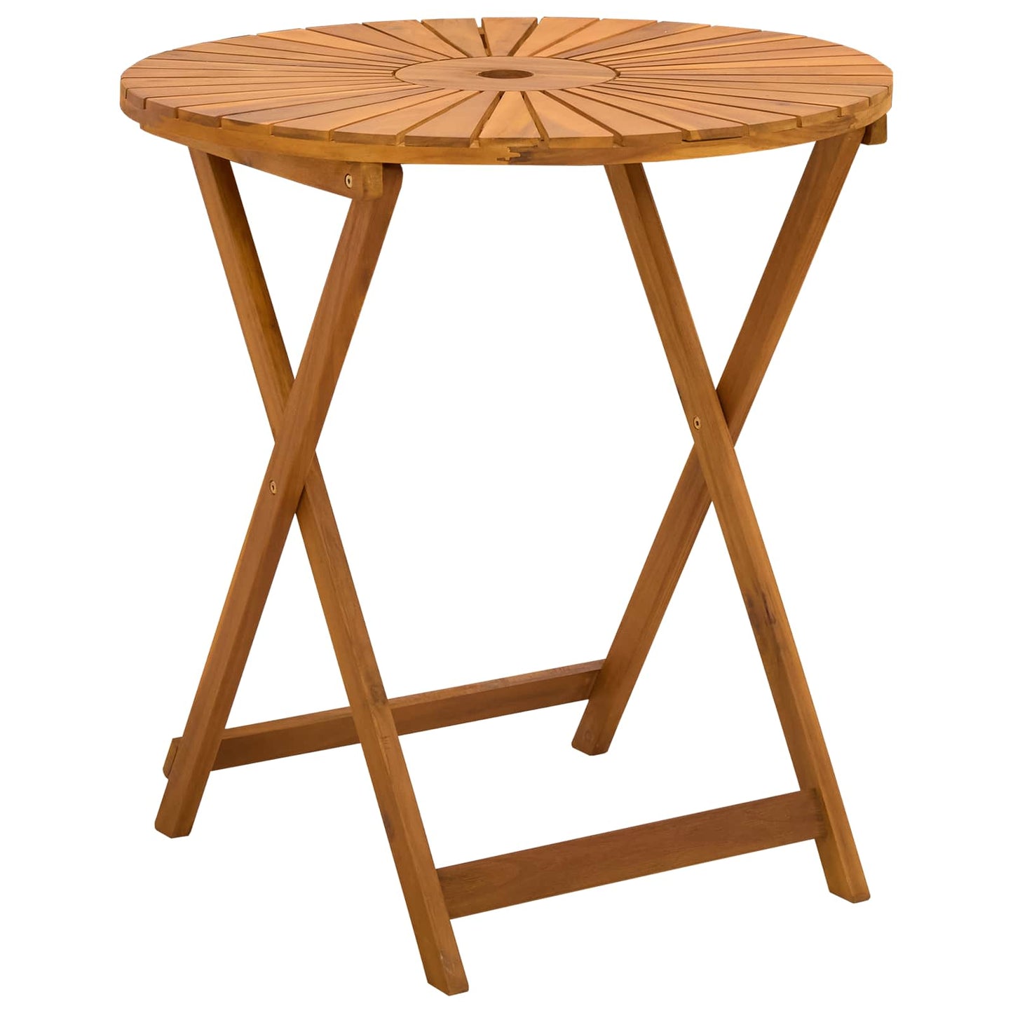 Folding Garden Table Natural Ø70 x 75 cm Solid Acacia Wood