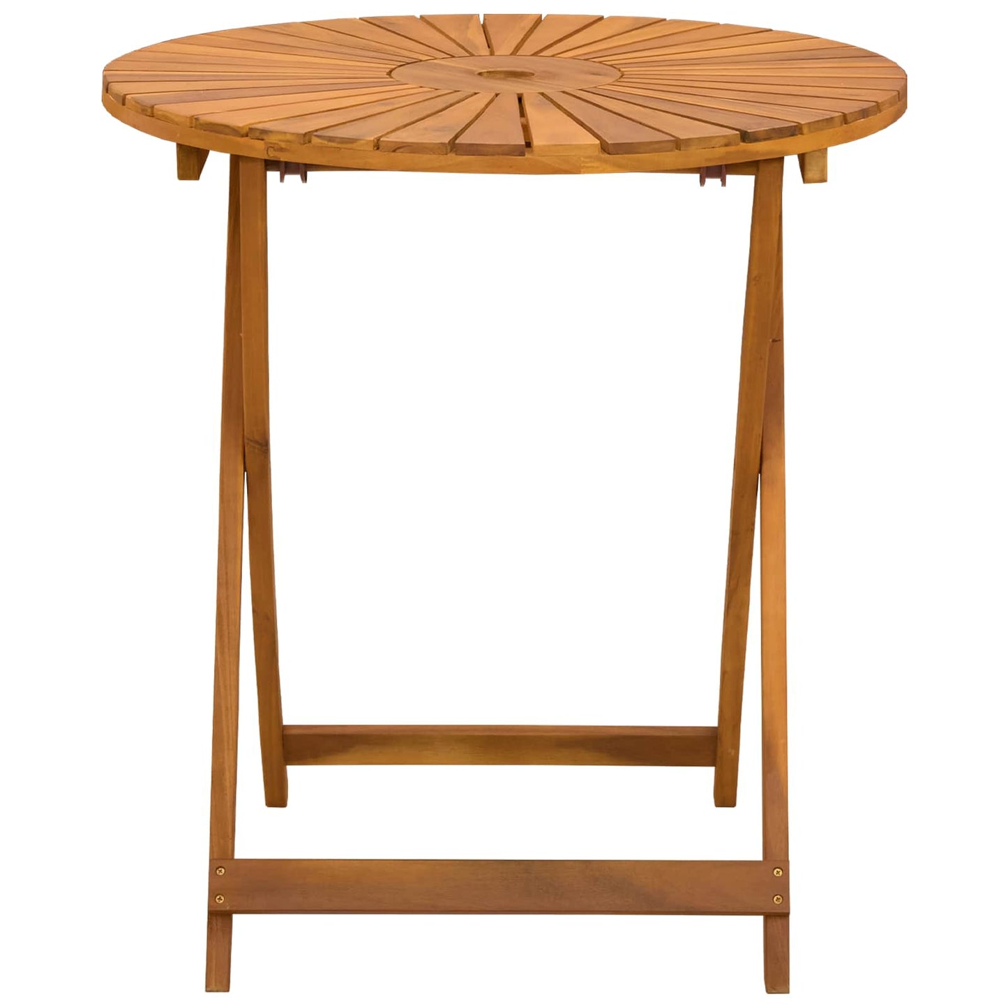 Folding Garden Table Natural Ø70 x 75 cm Solid Acacia Wood