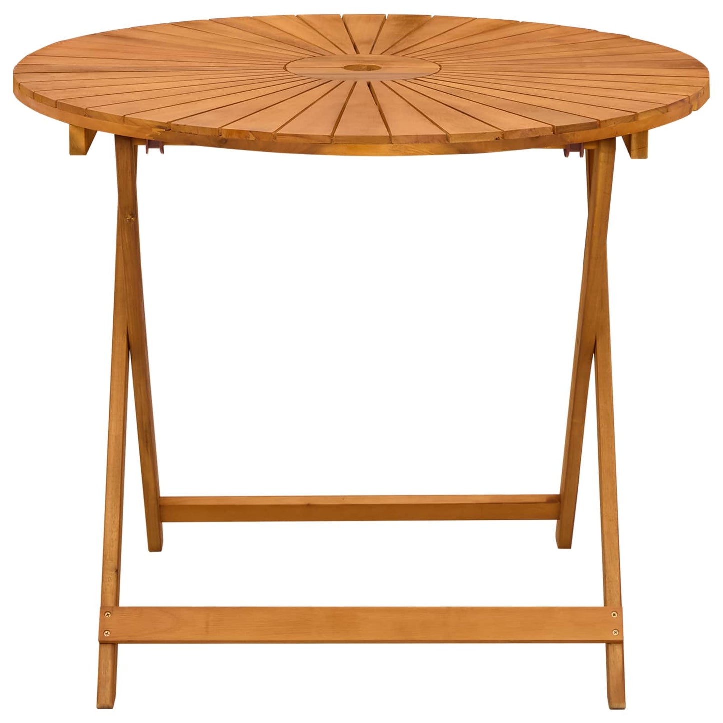 Folding Garden Table Natural Ø90 x 75 cm Solid Acacia Wood