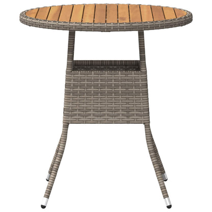 Dinner Table Grey and Acacia 70 x 70 x 73 cm Solid Acacia Wood