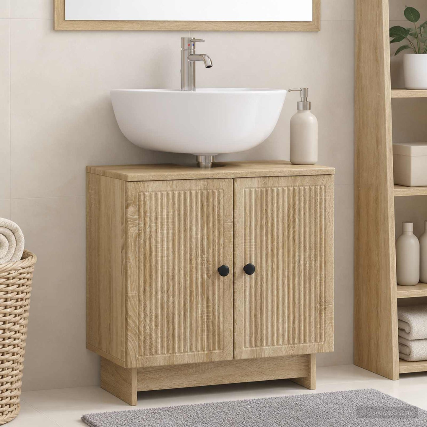 Bathroom Sink Cabinet EDE Sonoma Oak 59.5 x 31.5x 59 cm