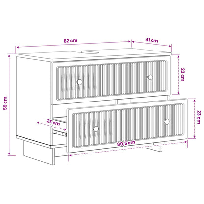 Bathroom Sink Cabinet EDE White 82 x 41x 59 cm Engineered Wood
