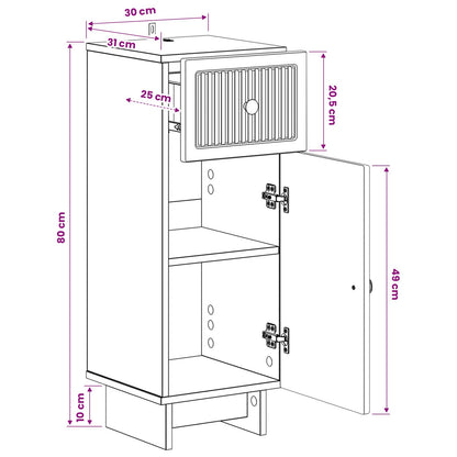 Bathroom Storage Cainet EDE White 30 x 31 x 80 cm
