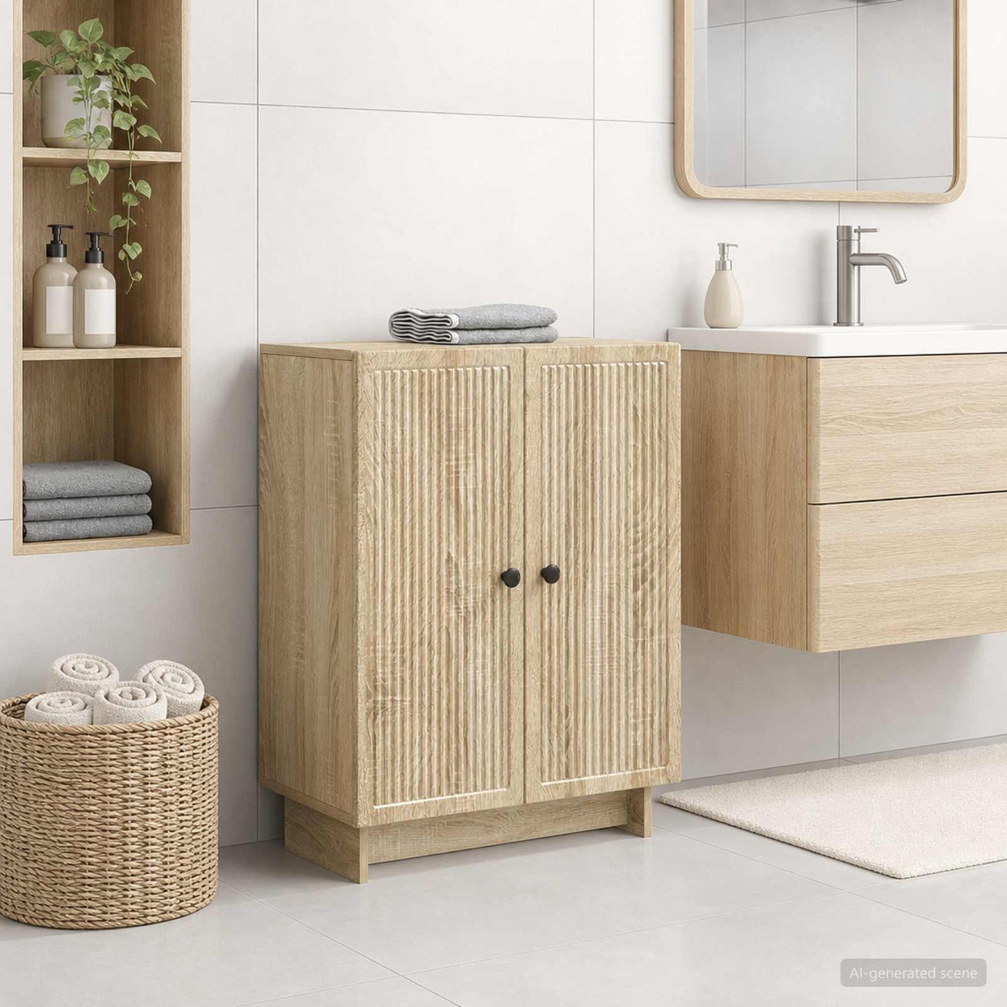 Bathroom Storage Cainet EDE Sonoma Oak 59.5 x 31 x 80 cm