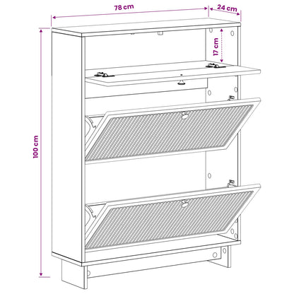 Shoe Cabinet EDE 78 x 24 x 103 cm Engineered Wood Black