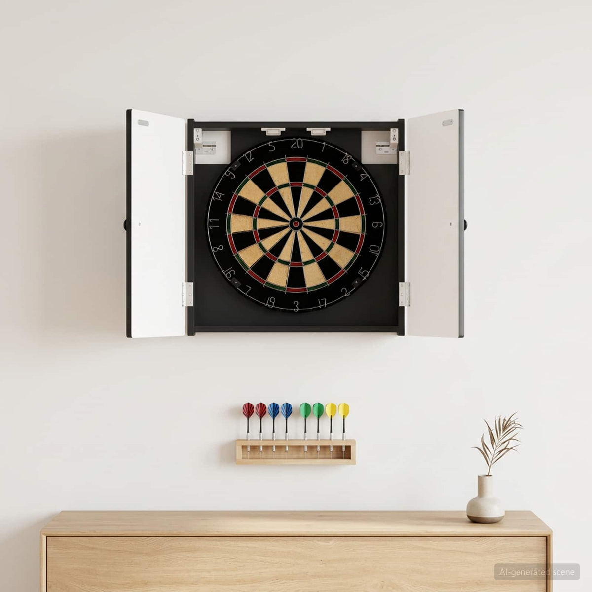 Dartboard Cabinet BREDA Black 52.5 x 10.5 x 53.5 cm