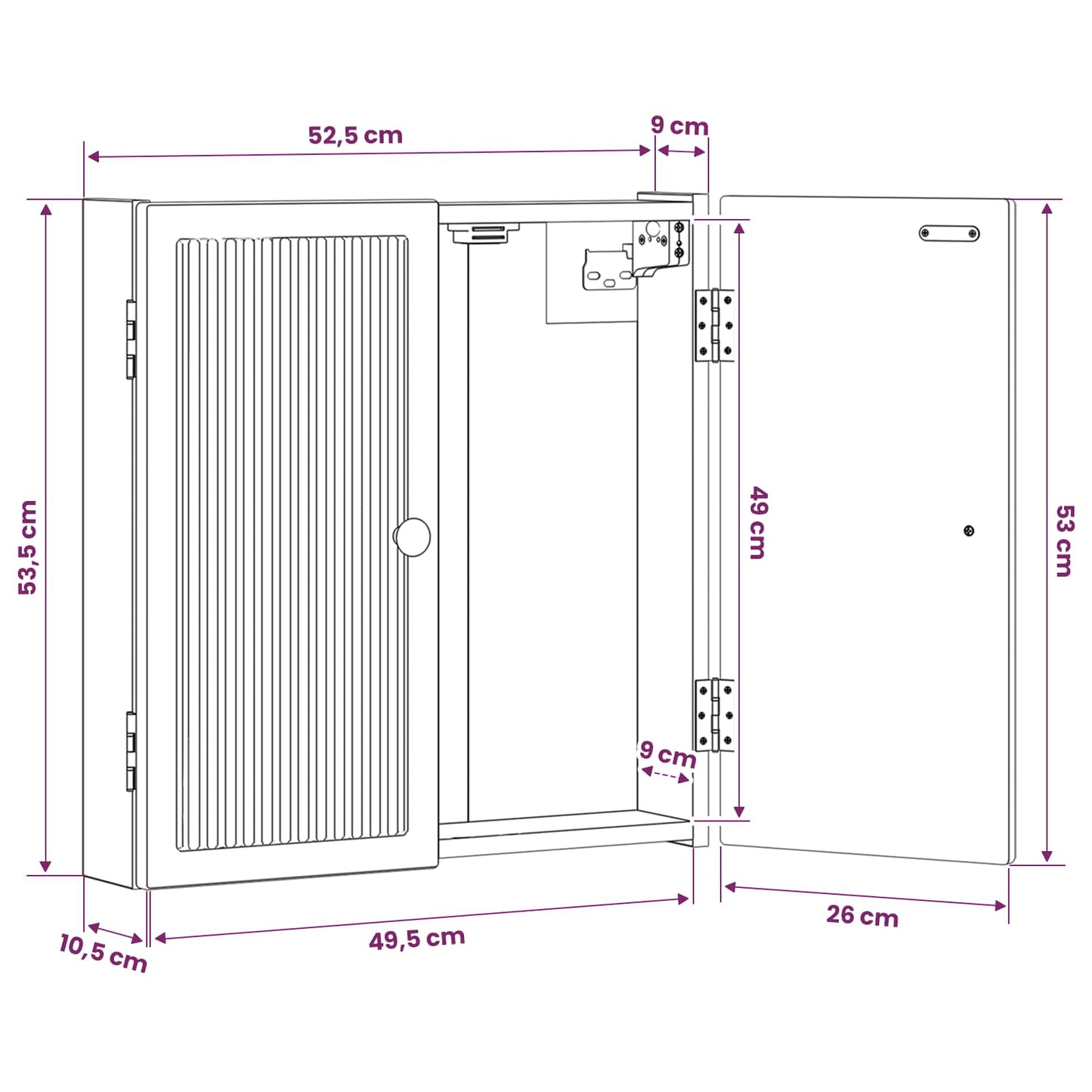 Dartboard Cabinet EDE Sonoma Oak 52.5 x 10.5 x 53.5 cm