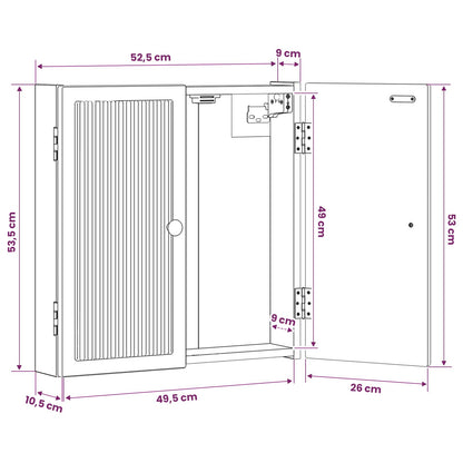 Dartboard Cabinet EDE Concrete Grey 52.5 x 10.5 x 53.5 cm