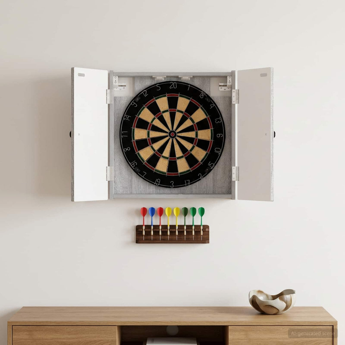 Dartboard Cabinet EDE Grey Sonoma 52.5 x 10.5 x 53.5 cm