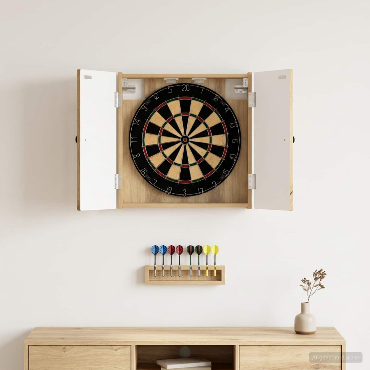 Dartboard Cabinet BREDA Artisan Oak 52.5 x 10.5 x 53.5 cm