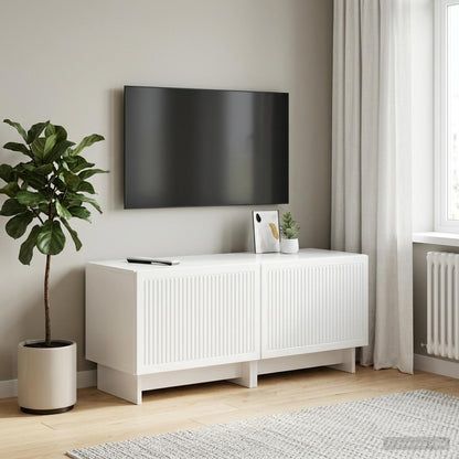 TV Cabinet High Gloss White Engineered Wood