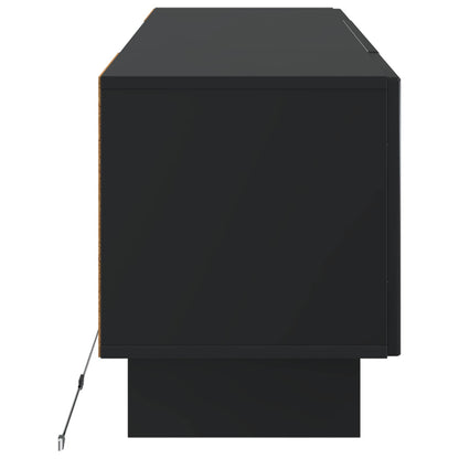 LED TV Cabinet Black Engineered Wood