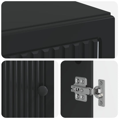 Toilet Cabinet EDE Black 66 x 25.5 x 190 cm Engineered Wood