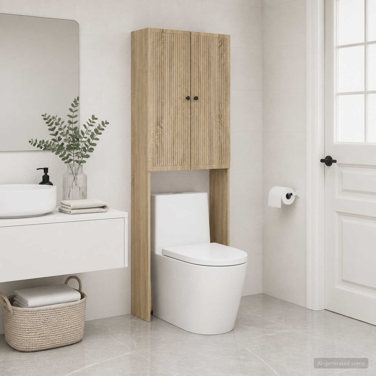 Toilet Cabinet EDE Sonoma Oak 66 x 25.5 x 190 cm