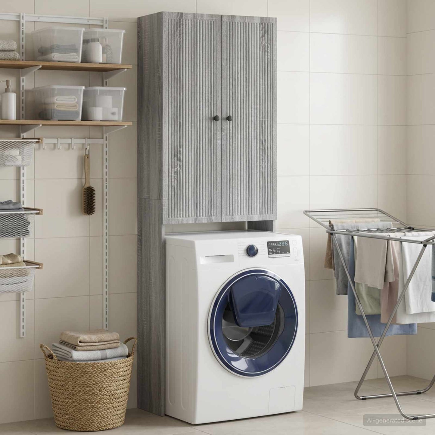 Toilet Cabinet EDE Grey Sonoma 66 x 25.5 x 190 cm