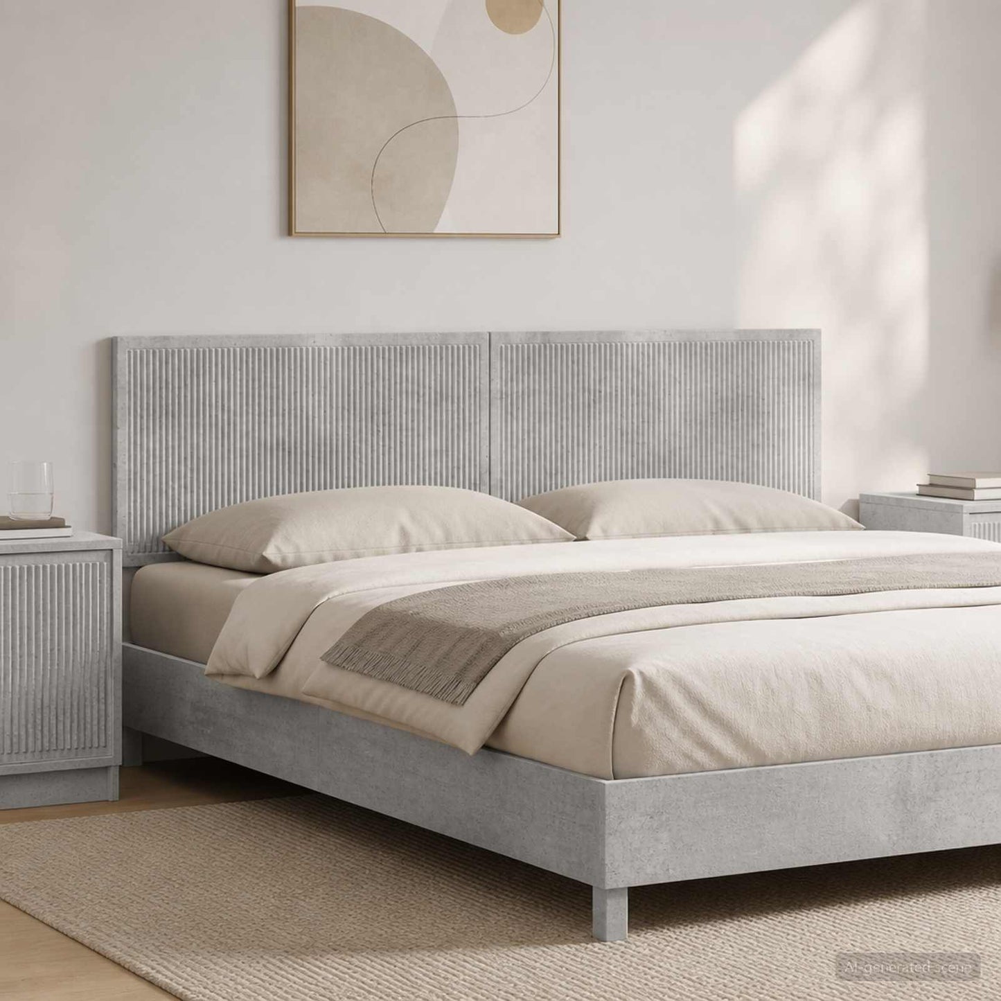 Wall-Mounted Headboard EDE Concrete Grey Engineered Wood