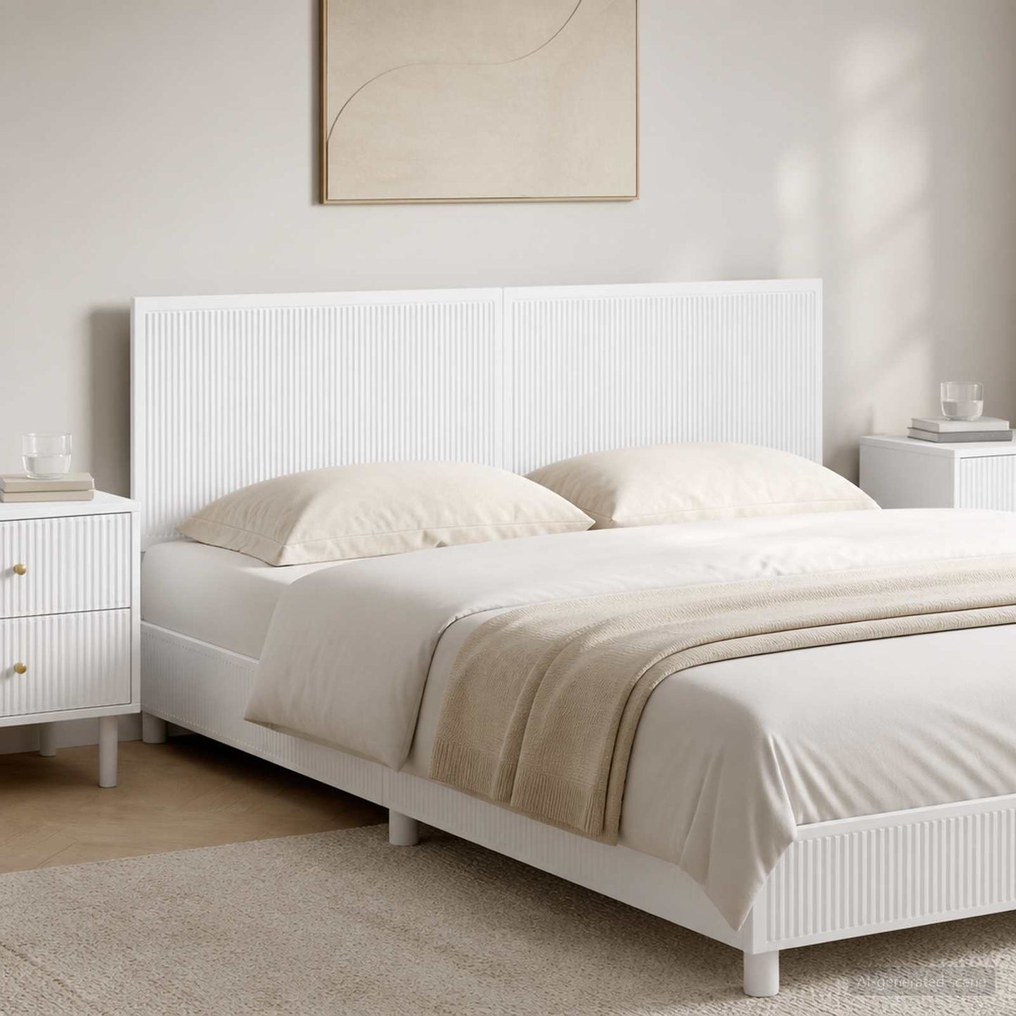 Wall-Mounted Headboard EDE High Gloss White Engineered Wood