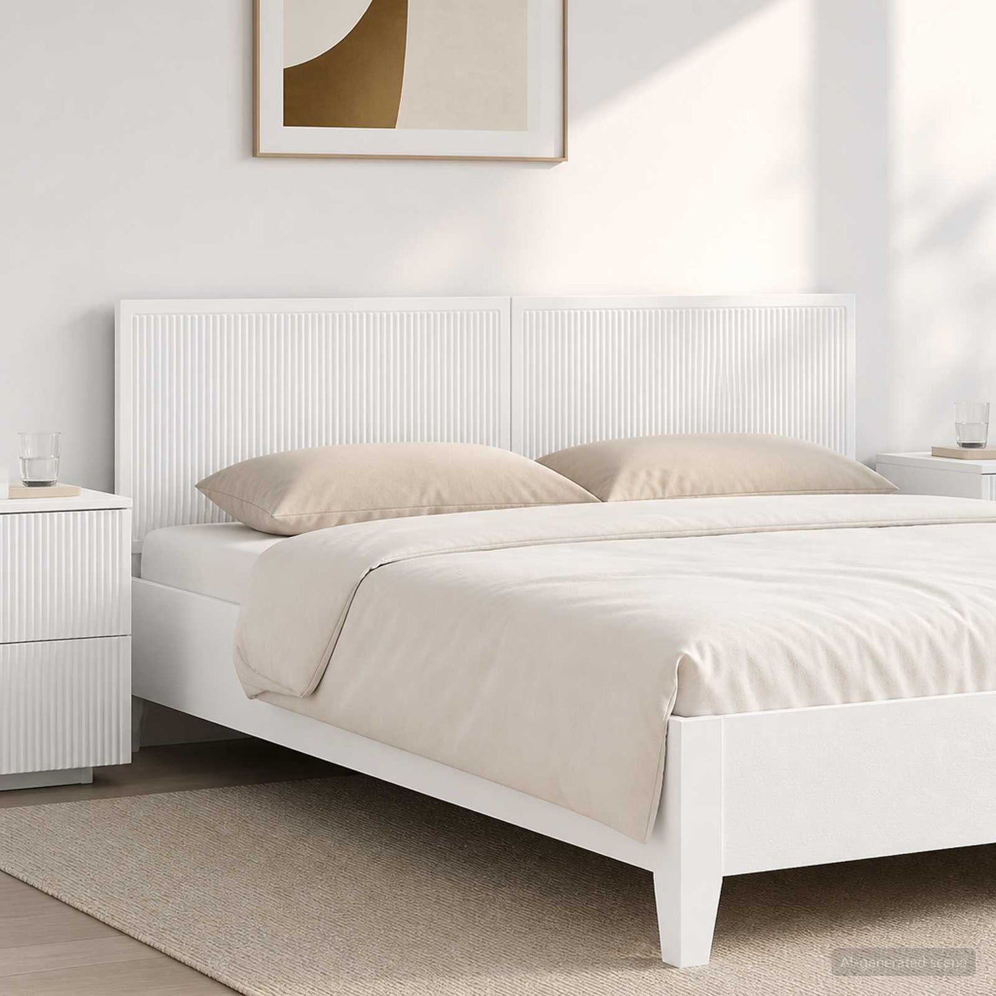 Wall-Mounted Headboard EDE High Gloss White Engineered Wood