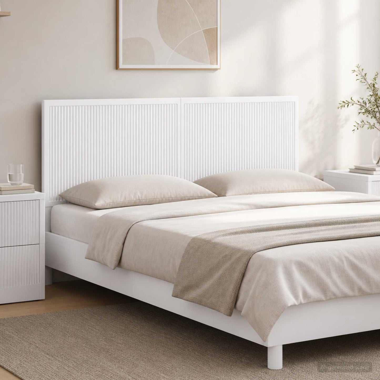 Wall-Mounted Headboard EDE High Gloss White Engineered Wood