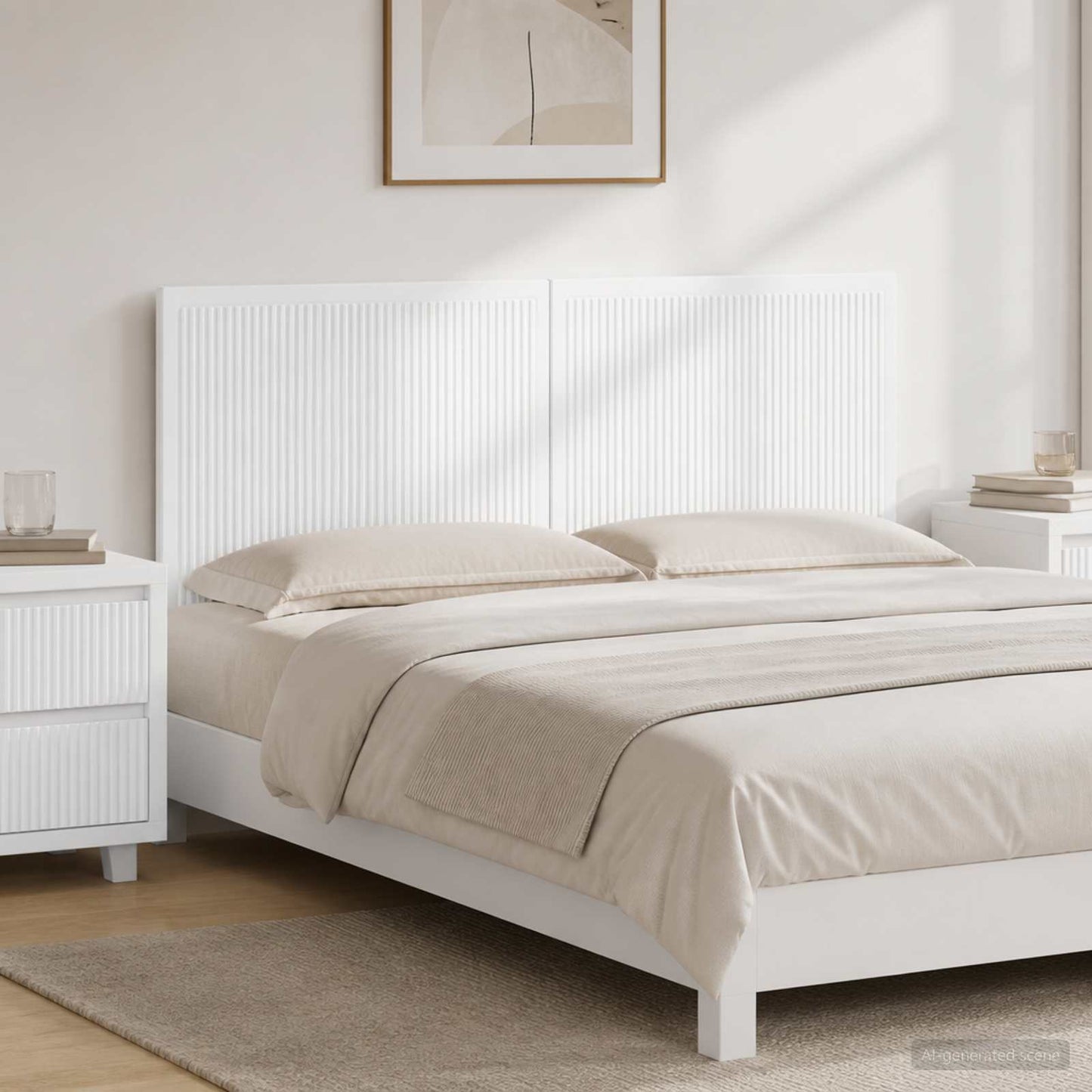 Wall-Mounted Headboard EDE High Gloss White Engineered Wood