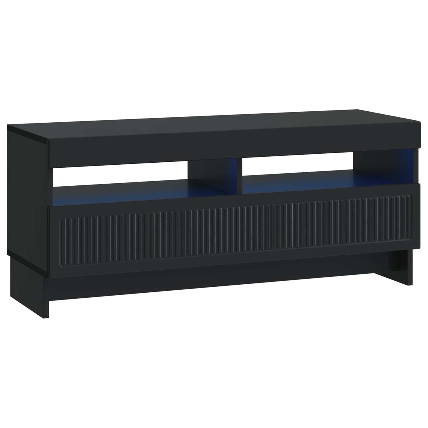 LED TV Cabinet Black Engineered Wood