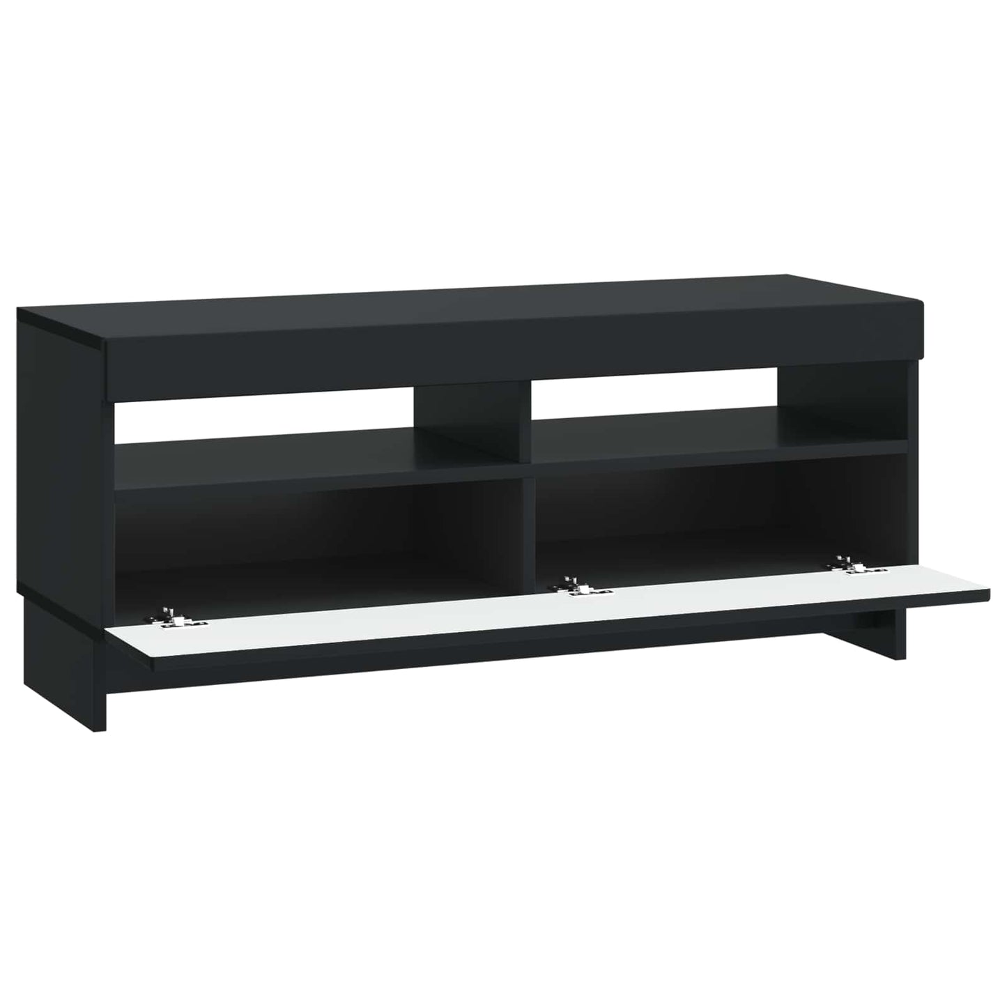 LED TV Cabinet Black Engineered Wood
