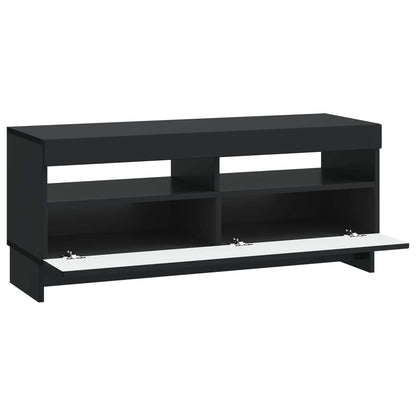 LED TV Cabinet Black Engineered Wood