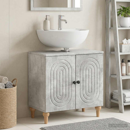 Bathroom Sink Cabinet ALKMAAR Concrete Grey 59.5 x 31.5x 59 cm