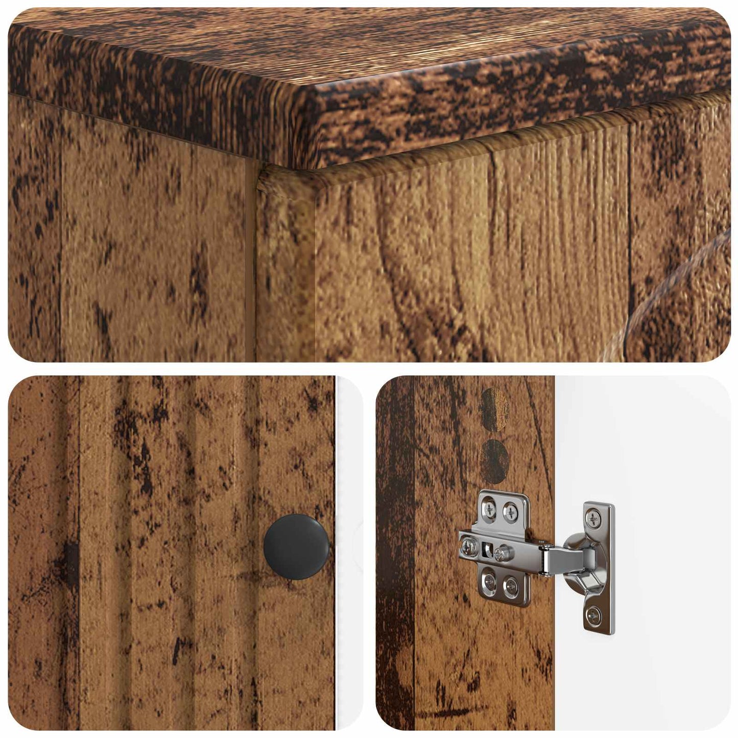 Bathroom Sink Cabinet ALKMAAR Old Wood 59.5 x 31.5x 59 cm