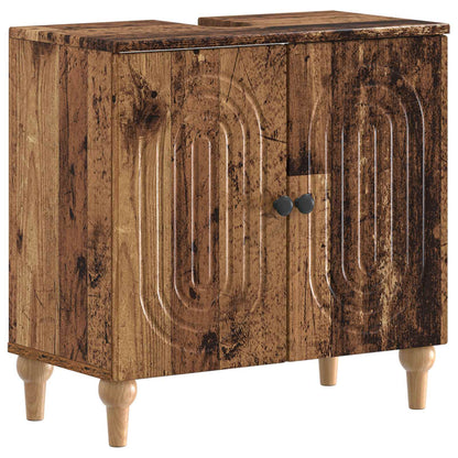 Bathroom Sink Cabinet ALKMAAR Old Wood 59.5 x 31.5x 59 cm