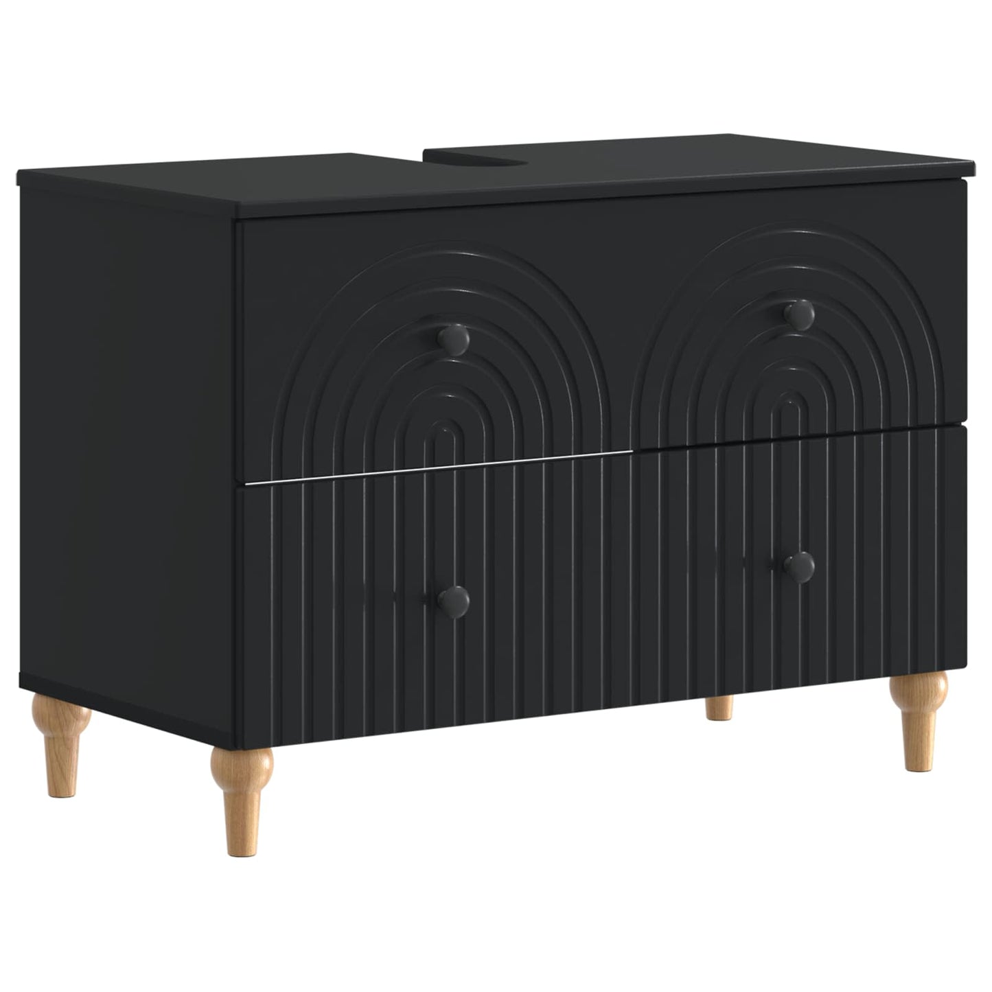 Bathroom Sink Cabinet ALKMAAR Black 82 x 41x 59 cm