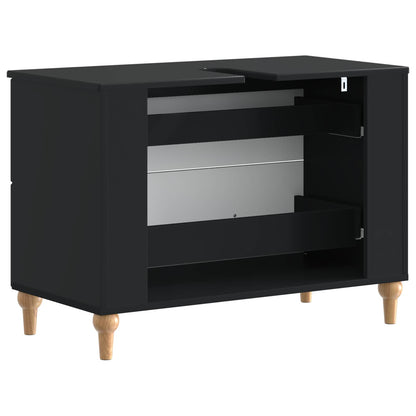 Bathroom Sink Cabinet ALKMAAR Black 82 x 41x 59 cm