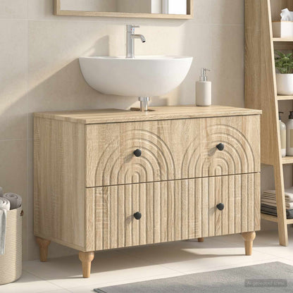 Bathroom Sink Cabinet ALKMAAR Sonoma Oak 82 x 41x 59 cm
