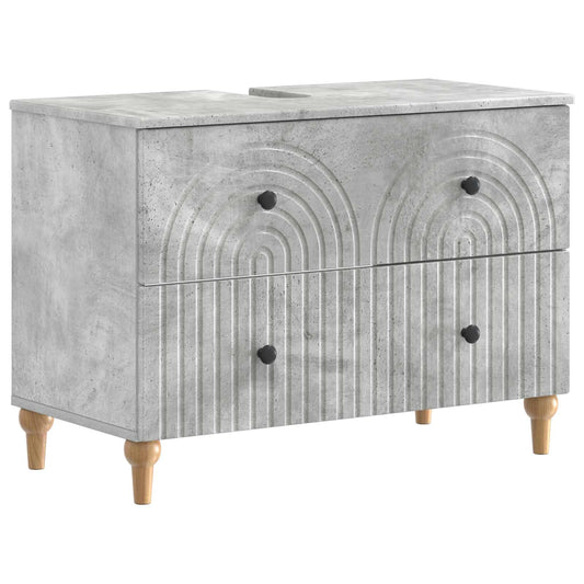 Bathroom Sink Cabinet ALKMAAR Concrete Grey 82 x 41x 59 cm