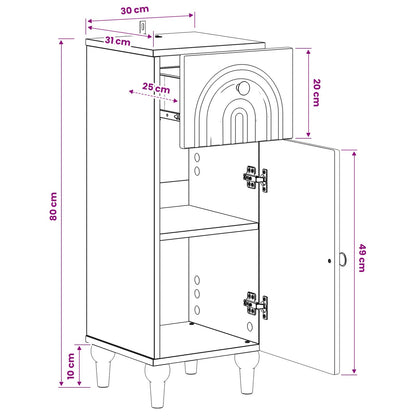 Bathroom Storage Cainet ALKMAAR White 30 x 31 x 80 cm