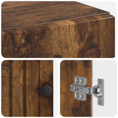 Bathroom Storage Cainet ALKMAAR Smoked Oak 59.5 x 31 x 80 cm