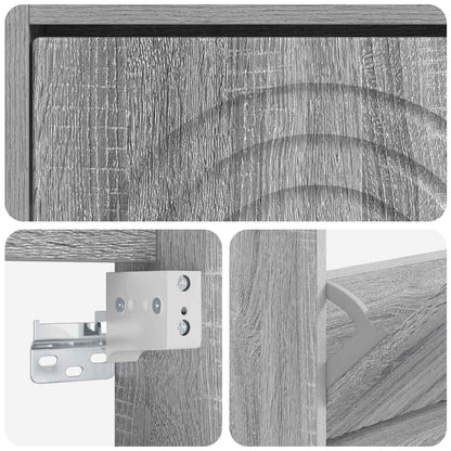 Wall-Mounted Shoe Cabinet ALKMAAR 71 x 17 x 86 cm Grey Sonoma