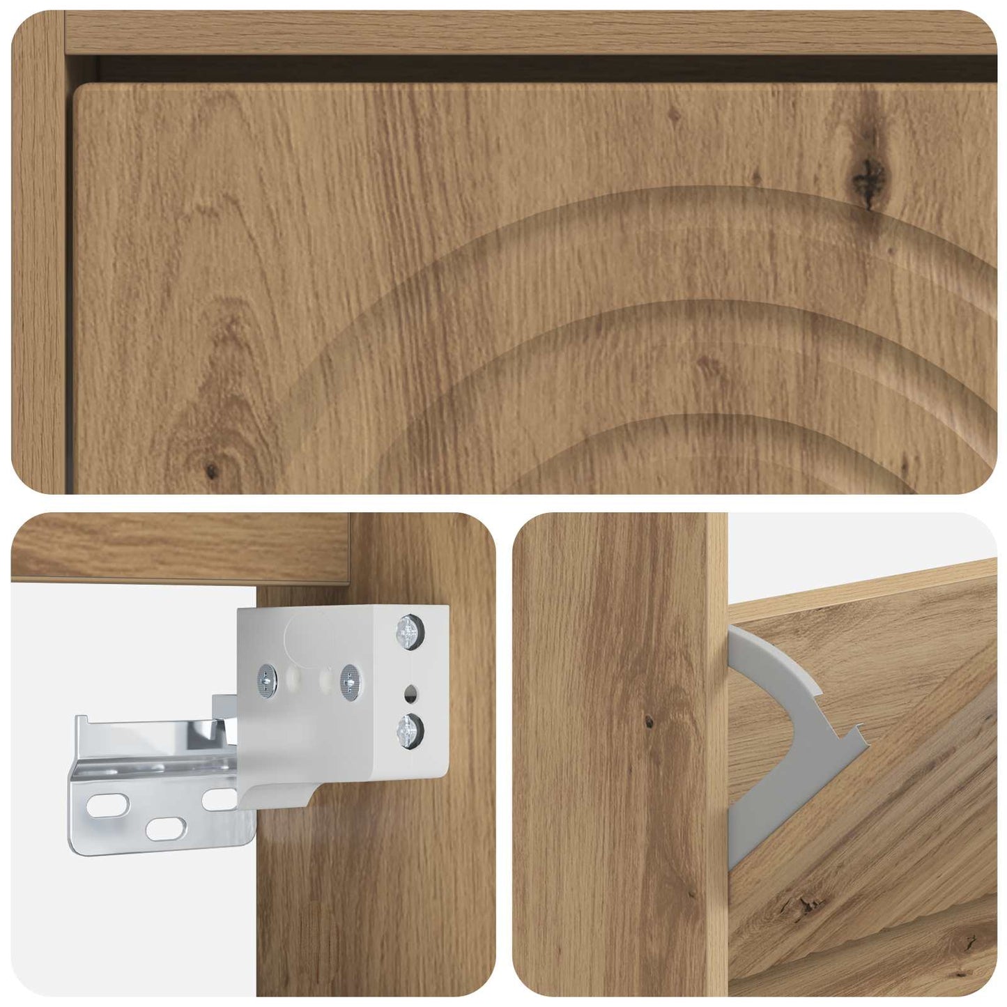 Wall-Mounted Shoe Cabinet ALKMAAR 71 x 17 x 86 cm Artisan Oak