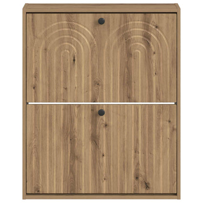 Wall-Mounted Shoe Cabinet ALKMAAR 71 x 17 x 86 cm Artisan Oak