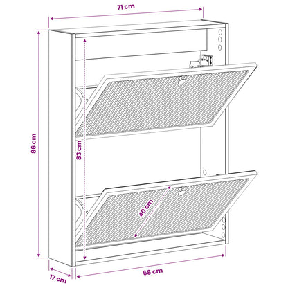 Wall-Mounted Shoe Cabinet ALKMAAR 71 x 17 x 86 cm Artisan Oak