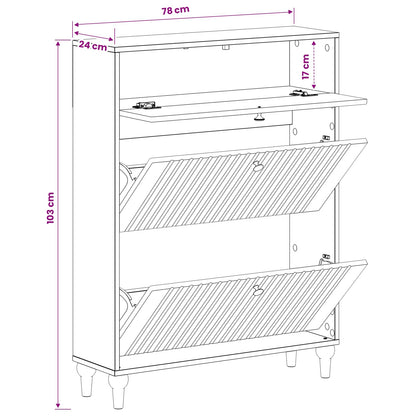 Shoe Cabinet ALKMAAR 78 x 24 x 103 cm Engineered Wood Black