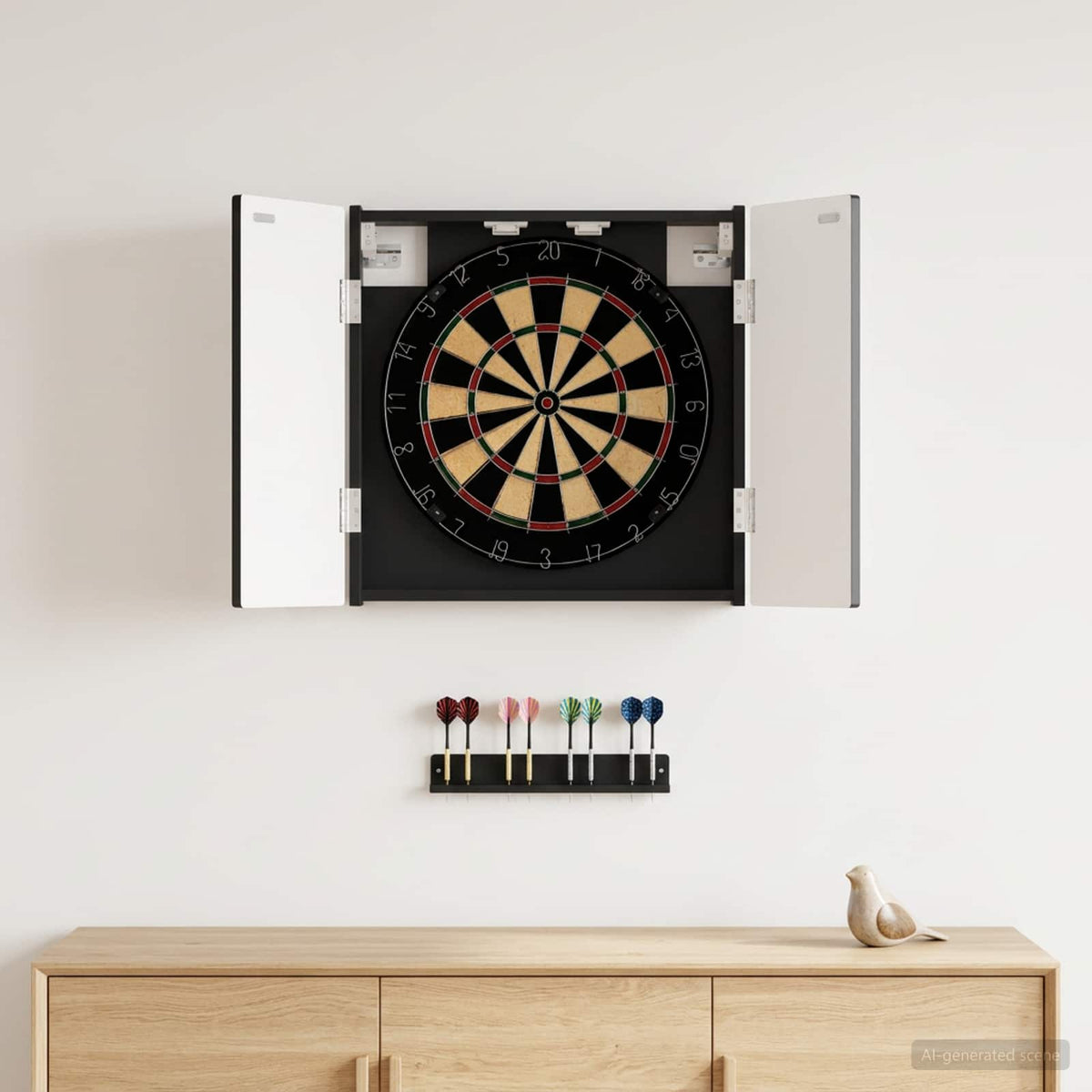 Dartboard Cabinet ALKMAAR Black 52.5 x 10.5 x 53.5 cm