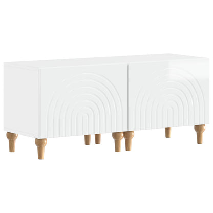 TV Cabinet High Gloss White Engineered Wood