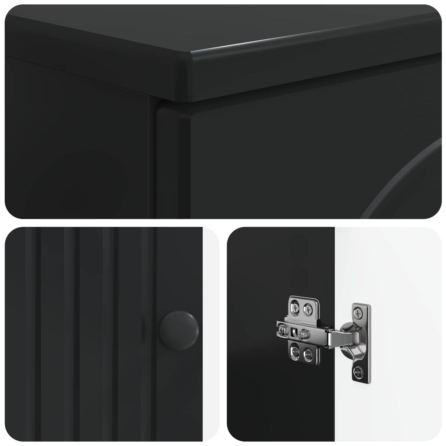 Toilet Cabinet ALKMAAR Black 66 x 25.5 x 190 cm Engineered Wood
