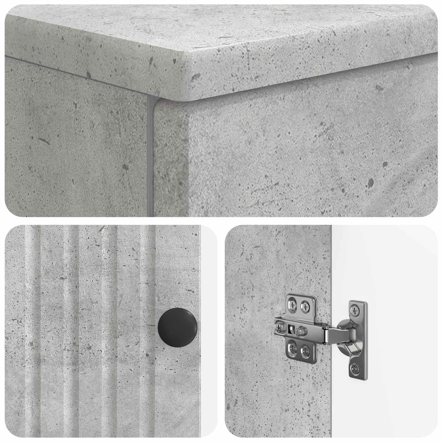 Toilet Cabinet ALKMAAR Concrete Grey 66 x 25.5 x 190 cm