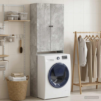 Toilet Cabinet ALKMAAR Concrete Grey 66 x 25.5 x 190 cm